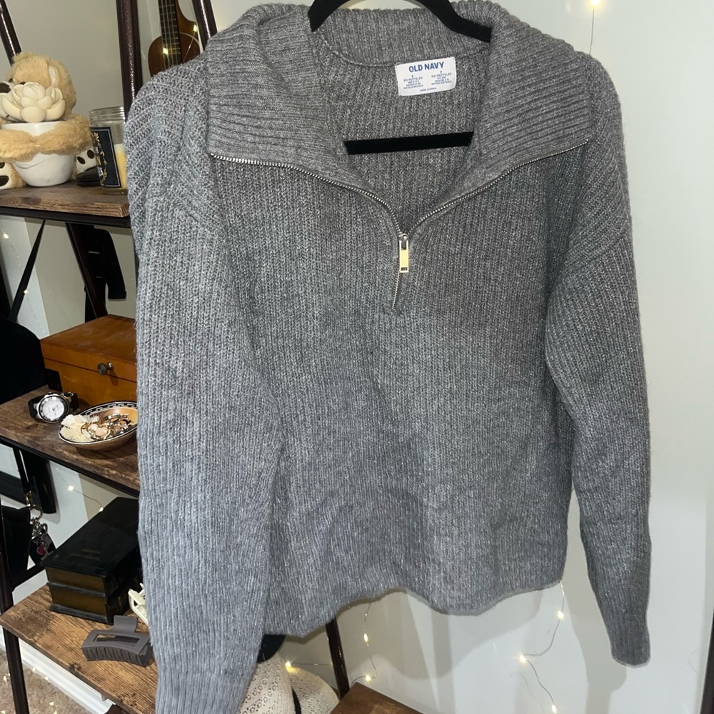 OLD NAVY Grey 1/4 Zip Sweater S